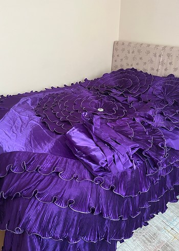 Desenli Mor  Yatak Örtüsü - Görsel 3