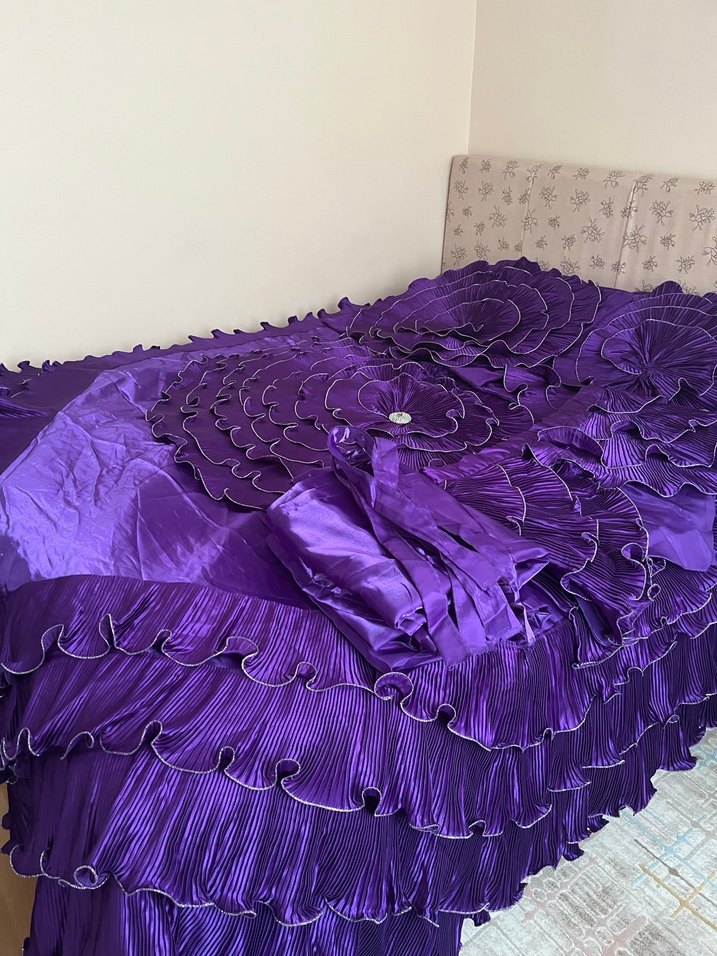 Desenli Mor  Yatak Örtüsü - Görsel 3