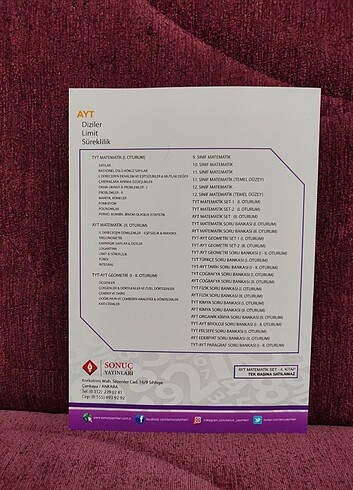  Sonuç Yayınları AYT Matematik Seti 4. Kitap