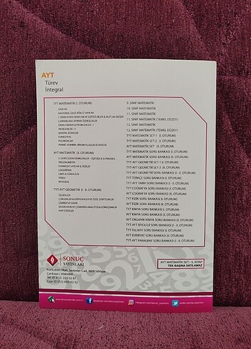  Sonuç Yayınları AYT Matematik Seti 5. Kitap