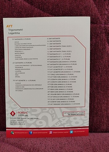  Sonuç Yayınları AYT Matematik Seti 3. Kitap