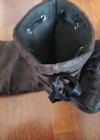 Kahverengi Süet Kadın Çizme - Görsel 4