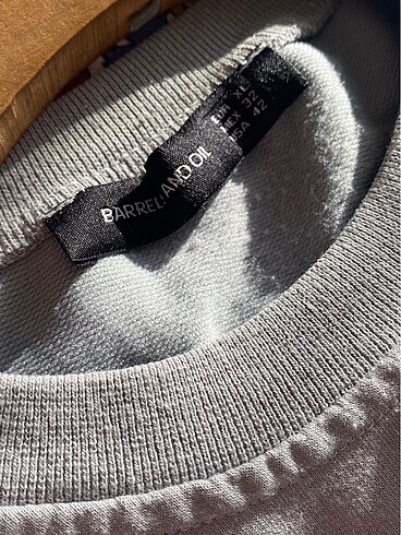 xl Beden gri Renk Barrels and oil baskılı gri sweatshirt