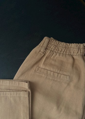 Bej Rahat Kesim Keten Kadın Pantolon - Görsel 3