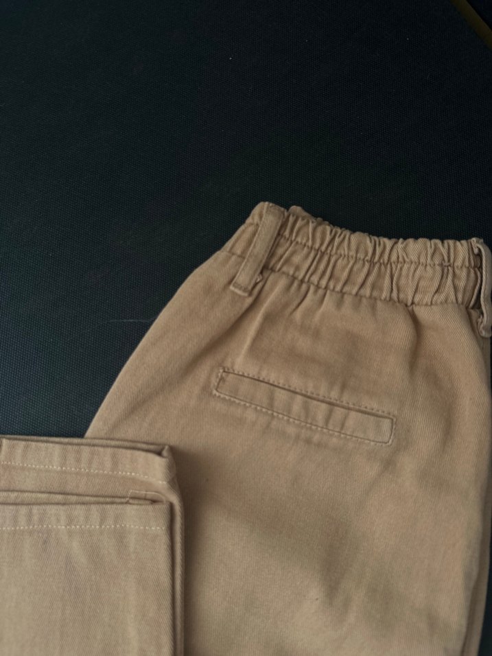 Bej Rahat Kesim Keten Kadın Pantolon - Görsel 3