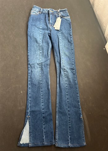 Kadın Mavi Elastik Denim Pantolon - Görsel 2