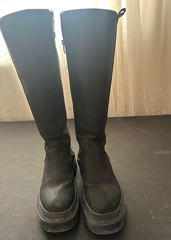 Kadın Siyah Bağcıklı Platformlu Dizüstü Bot - Görsel 5