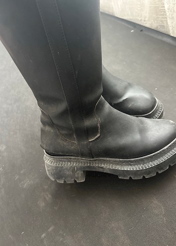 Kadın Siyah Bağcıklı Platformlu Dizüstü Bot - Görsel 3