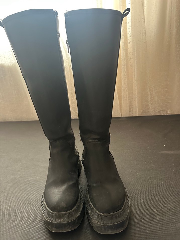 Kadın Siyah Bağcıklı Platformlu Dizüstü Bot - Görsel 5