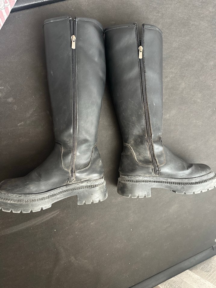 Kadın Siyah Bağcıklı Platformlu Dizüstü Bot - Görsel 4