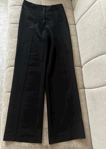 Kadın Siyah Kemerli Kumaş Pantolon - Görsel 3