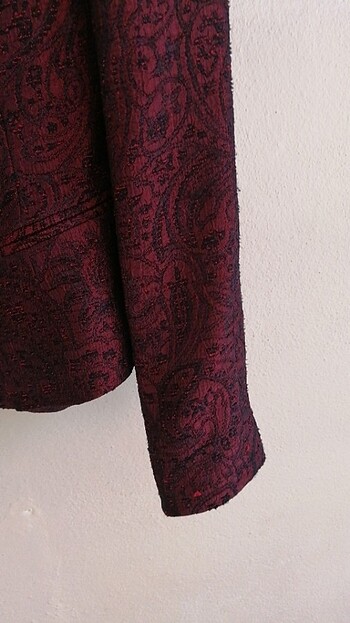 36 Beden bordo Renk Desenli kumaş ceket