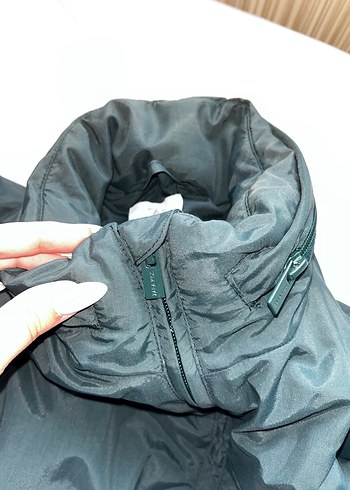 Gri-Yeşil Midi Rüzgarlık Mont - Görsel 4