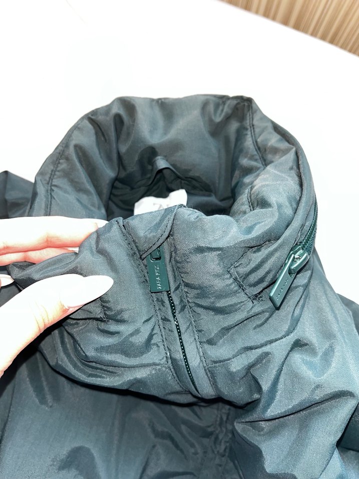 Gri-Yeşil Midi Rüzgarlık Mont - Görsel 4