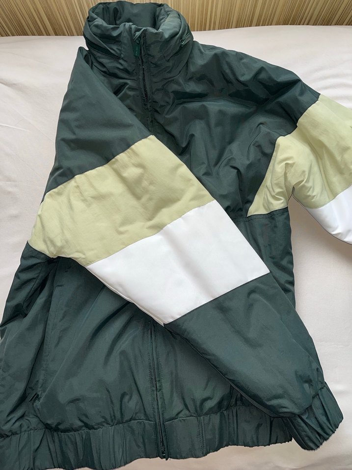 Gri-Yeşil Midi Rüzgarlık Mont - Görsel 2