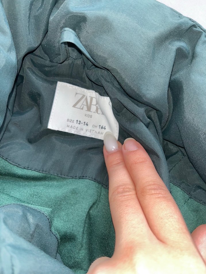 Gri-Yeşil Midi Rüzgarlık Mont - Görsel 5