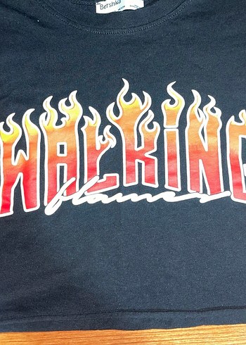 Baskılı Siyah Crop - Görsel 2