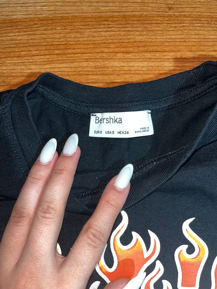 Baskılı Siyah Crop - Görsel 3