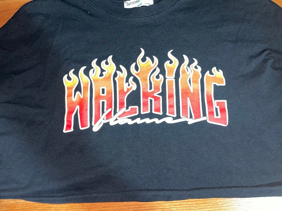 Baskılı Siyah Crop - Görsel 2