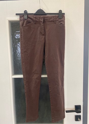 Kahverengi Süet Kumaş Kadın Pantolon - Görsel 2