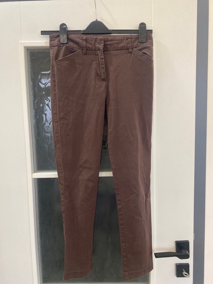 Kahverengi Süet Kumaş Kadın Pantolon - Görsel 2