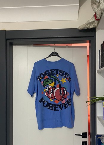 Mavi Baskılı Kadın Tişört - Görsel 3