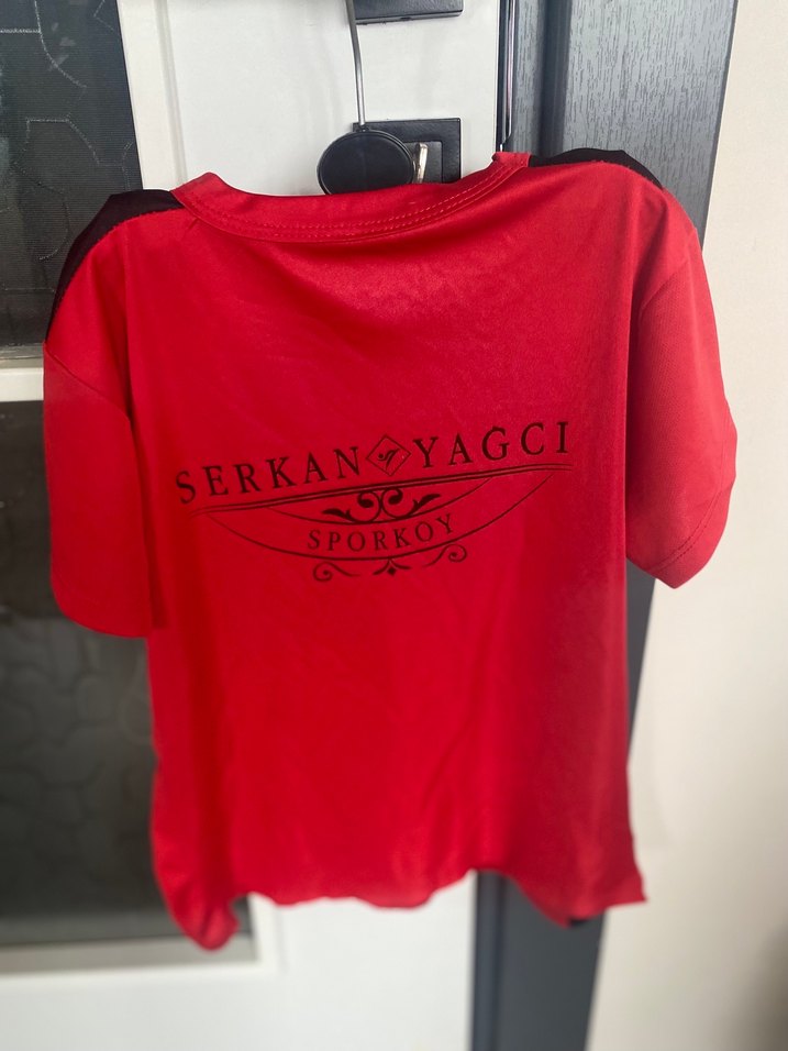 Kırmızı Erkek çocuk Spor Tişörtü, Kısa Kollu, Velcro Detaylı - Görsel 2