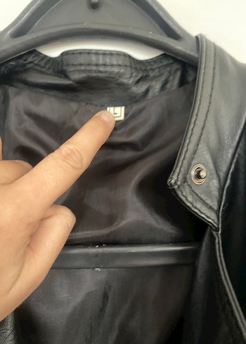 Kadın Siyah Deri Biker Ceket - Görsel 2