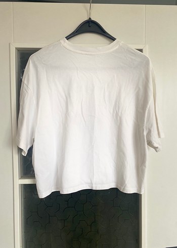 Kadın Beyaz Pamuklu Dantel Fiyonk Baskılı Tişört - Görsel 3