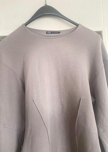 Gri Uzun Kollu Keten Kadın Takım - Görsel 2