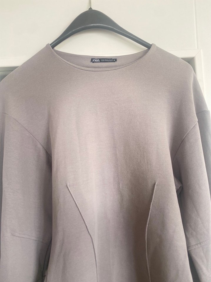 Gri Uzun Kollu Keten Kadın Takım - Görsel 2