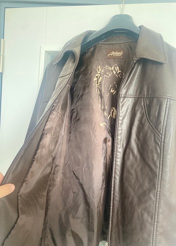 Kadın Kahverengi Deri Midi Ceket - Görsel 4