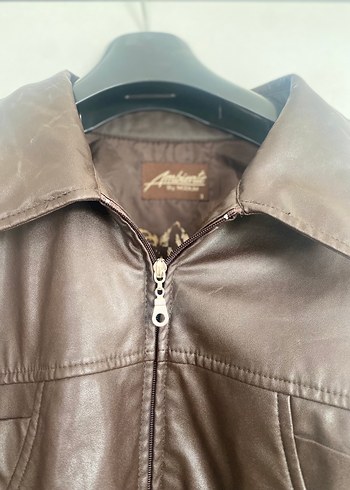 Kadın Kahverengi Deri Midi Ceket - Görsel 2