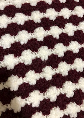 Bordo Beyaz Örgü Banyo Süngeri - Görsel 2