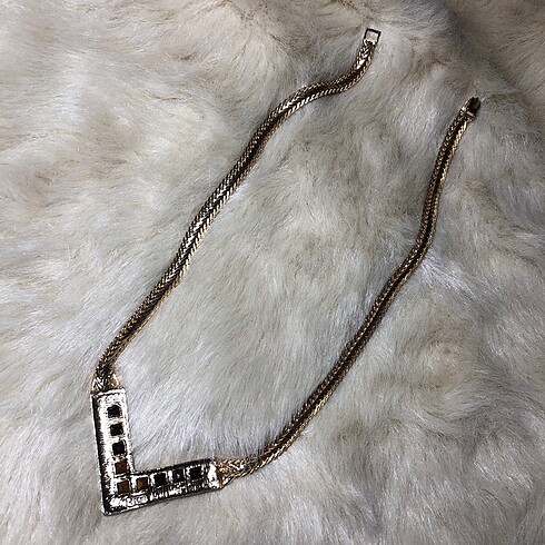 Beden altın Renk Garnet Taşlı Gerdanlık Vintage