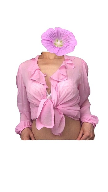 Coquette Pembe Tül Gömlek