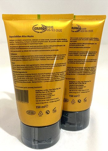 Ersağ Soyulabilen Altın Maske 150 ml - Görsel 5