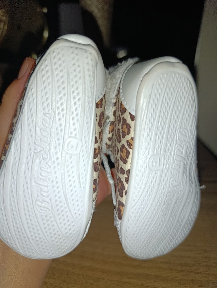 leopar desenli kız bebek ayakkabısı - Görsel 4