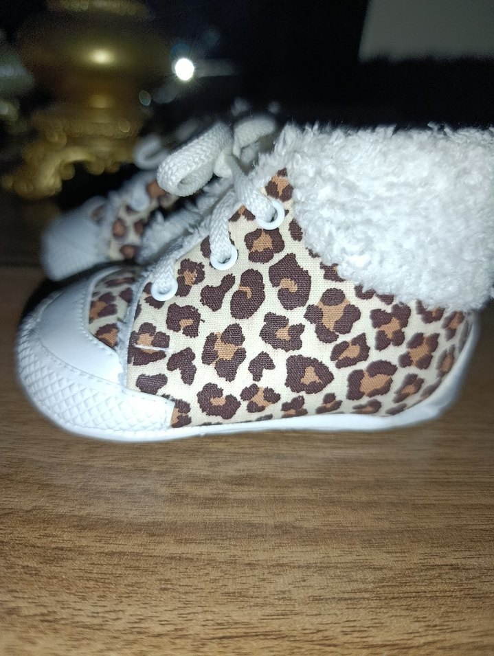 leopar desenli kız bebek ayakkabısı - Görsel 3