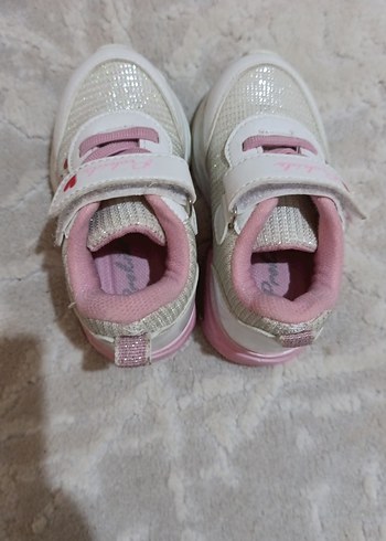 Kız Çocuk Pembe Cırtcırtlı Spor Ayakkabı ışıklı - Görsel 5