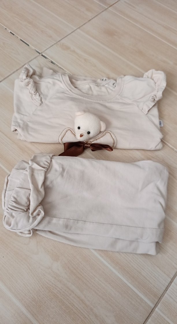 Uzun Kollu Ayıcık Detaylı Bebek Kıyafet Takımı - Görsel 3