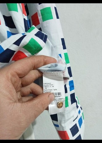36 Beden çeşitli Renk Çok Renkli Kare Desenli Uzun Kollu bayan Gömlek