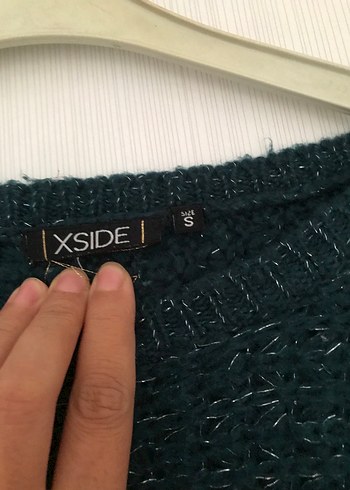 XDYE Örgü Kadın Yeşil simli ipli S Beden XSIDE KAZAK