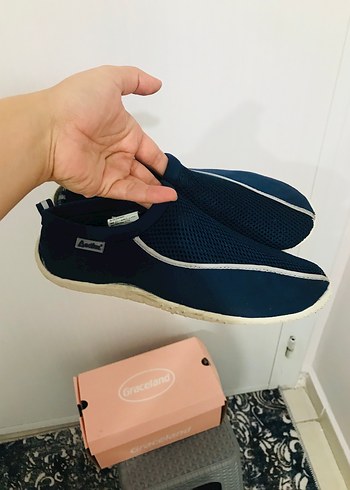 Erkek41 numara Gri Mavi Cırt Cırtlı Su Ayakkabısı - Görsel 5