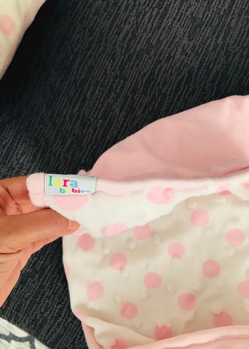 Pembe Puantiyeli Yumuşak Çocuk Uyku Seti - Görsel 2