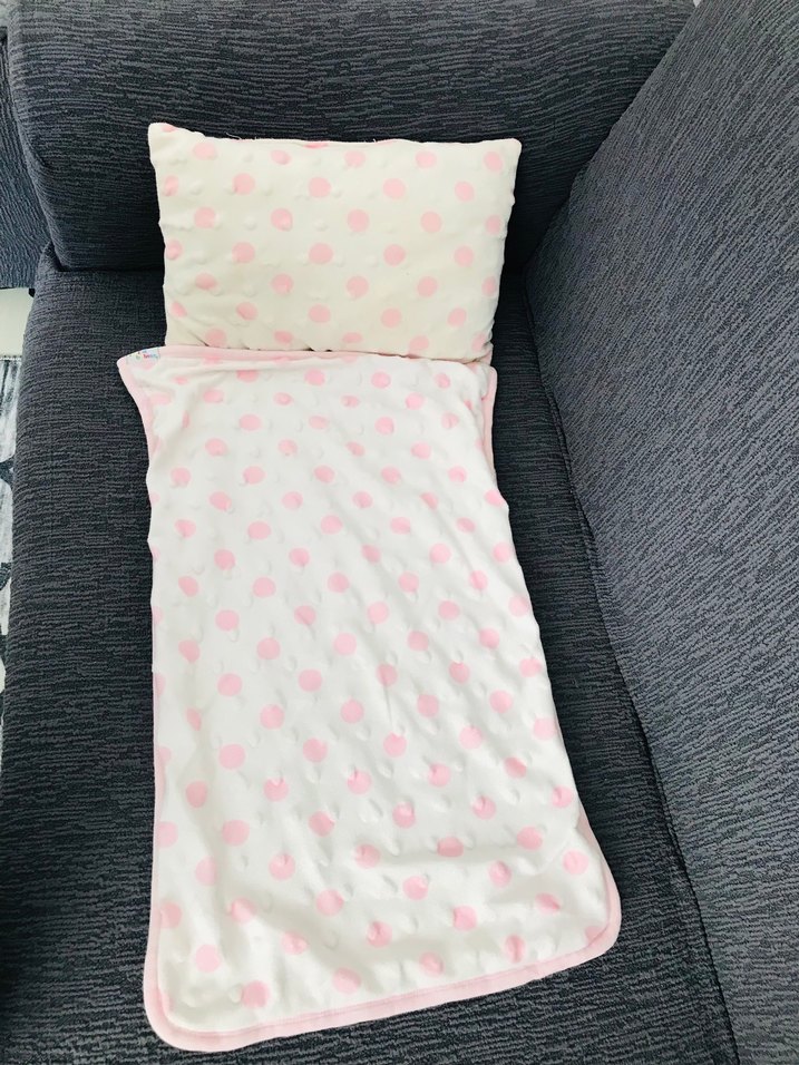 Pembe Puantiyeli Yumuşak Çocuk Uyku Seti - Görsel 4