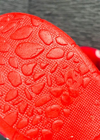 GEZER 24 Kız Çocuk Kırmızı Nakışlı Sıcak Ev Ayakkabısı - Görsel 6