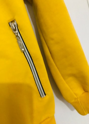 NIKE ORJİNAL Sarı Kadın Kapüşonlu Fermuarlı Sweatshirt - Görsel 7