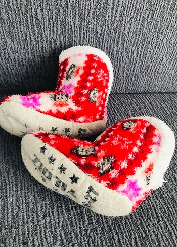 26/27 kışlıkKızlar için Renkli Bağlama Desenli Sıcak Terlik - Görsel 2