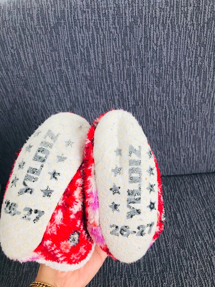 26/27 kışlıkKızlar için Renkli Bağlama Desenli Sıcak Terlik - Görsel 5